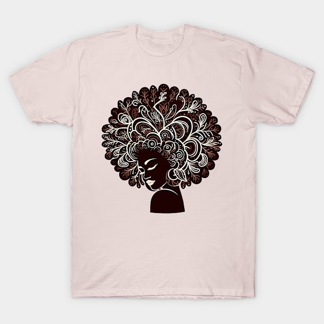 Afrocentric Woman With Afro Hair T-Shirt by Graceful Designs